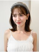 ミディアムヘア暗めカラーグランマッシュデザインカラー