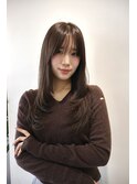 レイヤー/ミディアム・ロング/20代/顔周り/ストレート