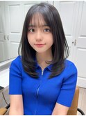 艶感レイヤーでつくる大人可愛いシースルーバング/前髪カット