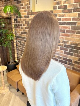 ソワバイアロマヘアー(soi by AROMA hair) セミロング/ハイトーン/ミルクティーベージュ/大人ガーリー/仙台