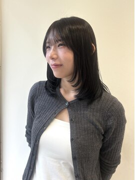 ネオリーブウリ 二子玉川店(Neolive uri) ミディアムヘア暗めカラーデザインカラーフェイスフレーミング