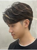横浜西口フェザーパーマシャドウパーマセンターパートウルフ緩め
