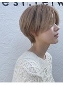 ハンサムショート/ベージュ/ハイライト