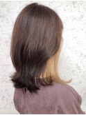 イヤリングカラー/ナチュラル/20代30代大人可愛いくびれボブ