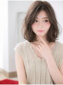 センター北/髪質改善/ミルクティーアッシュふんわりボブパーマe