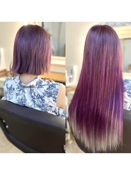 ヘアメイクサロン ゼロ(ZERO) フロント写真有★パープルラベンダー＆ホワイトインナー☆★