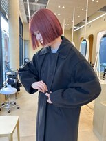 スニュウ(snuw)&nbsp;【snuw_hotaru】ブリーチカラーレッドカラーオレンジボブ