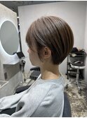 前髪◎ 耳掛けショート ショートボブ くすみカラー