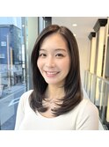 セミロングハイレイヤー/アッシュグレージュ