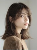 透明感ナチュラル外ハネミディアムスタイル【会津美容室】