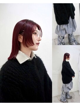 229 side bangs / wine red