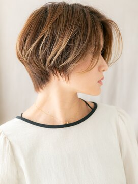 カバーヘア ブリス 志木南口駅前店(COVER HAIR bliss) かきあげ前髪細めハイライトマッシュショートボブX志木20代30代