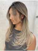 韓国ヘアーハッシュカットレイヤーカットハイライトカラー