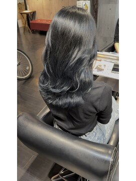 ヘア フラッグ 西葛西店(hair flag) 【透明感×ツヤ感◎】ダークネイビーで大人の抜け感カラー