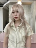 くびれヘア/アプリコットオレンジ/夏のヘアアレンジ/梅田
