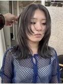 グレージュ/オリーブグレージュ/レイヤーカット/ハッシュカット