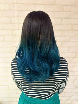 ビス フルール 日暮里店(Vis fleur) セミロングヘア/グラデーションカラー/ブルーカラー