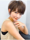 透明感ミルクティーベージュショートボブ◎透明感カラー