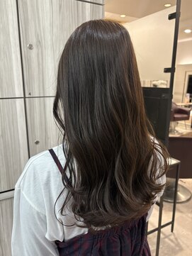 透明感カラー　赤み消し　マロンベージュ