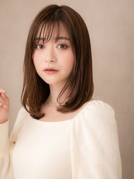 カバーヘア ブリス 戸田公園西口店(COVER HAIR bliss) ココアブラウン/透け感バング/内巻きナチュラルストレートe