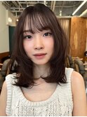 顔周りレイヤーカットくびれヘアミルクティーベージュカラー韓国