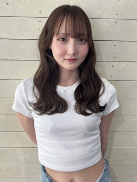 ルノン フィージュ(LUNON fieju) 黒髪クラゲヘアーオリーブグレー小顔ココアベージュ