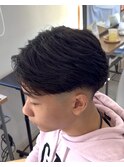 メンズセンターパート