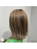 極細ハイライトと外ハネレイヤースタイル★外ハネレイヤー