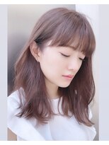 トリコ心斎橋(trico) 鈴木えみ風★前髪ワイド×ラベンダーピンクベージュ