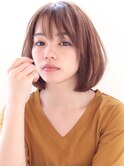 《Agu hair》お手入れ◎丸みフォルムの暖色ボブ