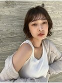 ナチュラル韓国風くびれふんわりミディアムボブ【中居】