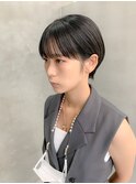 マッシュショート、耳かけショート、ブルーブラック