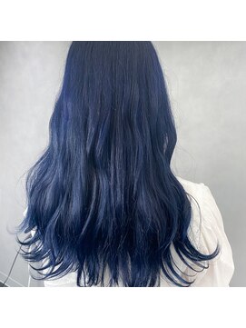 ミル(1001 mille) 韓国風ブルーブラックのロングレイヤー【1001mille】