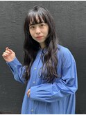 ゆるめロングヘアパーマ×ダークアッシュ