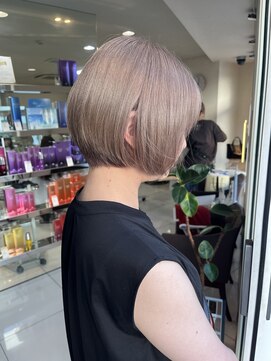 シエル バイ ケンジ 登戸 生田(CIEL by KENJE) 【2ブリーチ】プラチナベージュ×ショートボブ