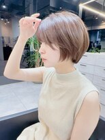 ファンナギンザ(FaNNa ginza) 丸みショート/シースルーバング/艶髪/シフォンベージュ/前髪