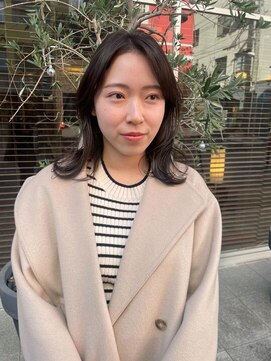 ノイ(neu) 顔周りレイヤーミディ×グレージュ