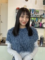 ピノ(pino.)&nbsp;艶髪パッツンダークグレイ黒髪縮毛矯正