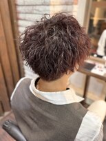 グランアージュ 池袋東口店(grandage)&nbsp;フェザーパーマツーブロックマッシュ/ワインレッド/池袋