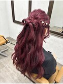 ハーフアップ/リボンアレンジ/ヘアセット/池袋
