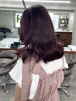 ニコ トウキョウ 渋谷(nico TOKYO)&nbsp;ダブルカラーチェリーレッドピンクブラウン韓国レイヤーロング