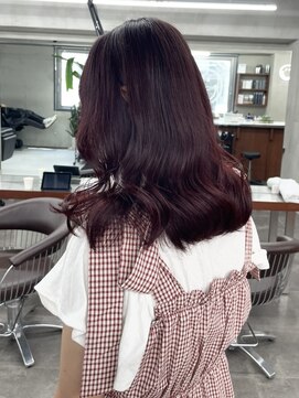 ニコ トウキョウ 渋谷(nico TOKYO) ダブルカラーチェリーレッドピンクブラウン韓国レイヤーロング