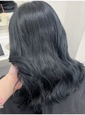 ブリーチなしダブルカラーブルーグレージュ透明感ツヤ髪イルミナ