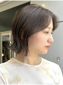 栄顔まわりレイヤーくびれ巻きブラウンベージュ