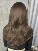ヘーゼルベージュ　ブリーチなし　レイヤーカット　海外風