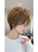 30代40代50代ショート似合わせ白髪ぼかし前髪あり髪型