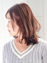 アルバム 銀座(ALBUM GINZA) ミディレイヤー_アッシュブラウンネオウルフ外ハネボブ_ba276561