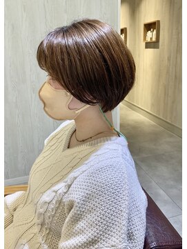 ブレンドバイハピネス(Blend by happiness) もみれ毛 ミニボブ スモーキーグレージュ ビターショコラ