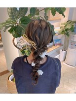 シエル(hair terrace Ciel)&nbsp;成人式編みおろしヘア