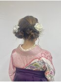 【BelleCoupes】ツインお団子 卒業式袴着付けヘアセット 天王寺